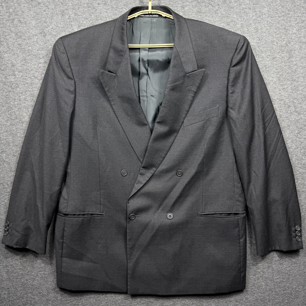 Emanuel Ungaro Loro Piana Suit Jacket Mens 58L Gray Wool Super 120s Blazer